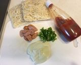 うどんdeナポリタン作り方1写真