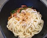 うどんdeナポリタン作り方4写真