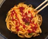 うどんdeナポリタン作り方5写真