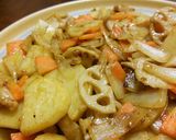 豚ネック入り野菜炒め、カレー味。作り方7写真
