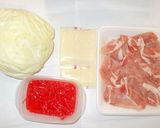 簡単お好み焼♪上下を豚肉でキャベツを挟む作り方1写真