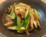 アスパラガスとごぼうと豚肉の塩きんぴら作り方5写真