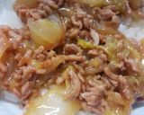 誰でも出来る！豚ひき肉と白菜のあんかけ丼作り方6写真