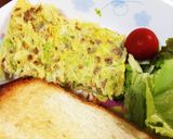 ルクエで時短1…朝ご飯♪キャベツオムレツ作り方3写真