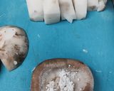 レンコンのハサミ揚げと椎茸の肉詰め作り方1写真