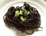 時短で簡単！ネギとちくわのイカスミパスタ作り方5写真