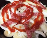 スキレットで餅ピザ作り方5写真