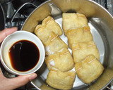 油揚げの袋煮♪油揚げ巾着ひき肉煮る♪節約作り方7写真