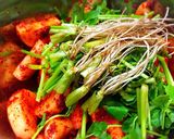 せり(芹)の根っこ入り〜でカクテキキムチ作り方4写真
