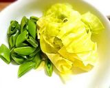 春きゃべつとスナップえんどうの温野菜作り方2写真