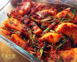 せり(芹)の根っこ入り〜でカクテキキムチ作り方9写真