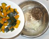 カボチャとひき肉の温野菜サラダ♪作り方7写真