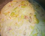 豆乳みそ酒粕ｽｰﾌﾟｸﾗﾑﾁｬｳﾀﾞｰ風作り方4写真