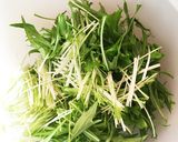 超簡単!水菜とハムの和風ドレッシング和え作り方1写真