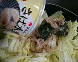 サバ水煮缶と白菜の煮込み汁作り方1写真