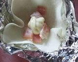 ガスグリルで新玉葱入り餃子皮焼きカップ作り方3写真