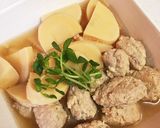 ♪鶏だんごとたけのこの煮物♪作り方4写真