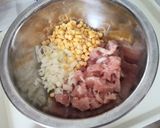 キャベツ蒸し器のお花とうもろこし焼売作り方1写真