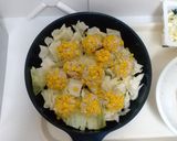 キャベツ蒸し器のお花とうもろこし焼売作り方4写真
