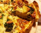 自慢のポテト生地キッシュ☆鮭＆冬野菜作り方9写真