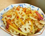 豚肉と根菜の甘酢きんぴら風作り方5写真