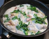 菜の花と牡蠣の春色クリームパスタ作り方7写真