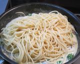 菜の花と牡蠣の春色クリームパスタ作り方8写真