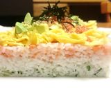 ひな祭り*お酢不使用！菱餅風押しごはん♪作り方6写真