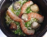 蛤と海老の♪炊飯器で炊き込むパエリア♡作り方3写真