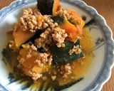 ほっこり♡カボチャと合挽き肉の煮物作り方11写真