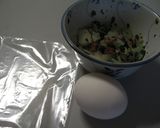 キャンプの朝食。バッグで茹でオムレツ作り方1写真