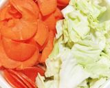 キャベツと豚こまの味噌マヨ炒め♪作り方1写真