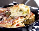 ニトスキ２つでひっくりかえす、お好み焼き作り方6写真