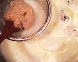 玉葱と鶏団子のクリーミー豆乳麦みそ汁作り方10写真