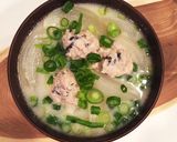 玉葱と鶏団子のクリーミー豆乳麦みそ汁作り方11写真