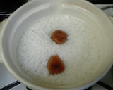 土鍋で簡単夏ご飯☆梅の炊き込みご飯作り方1写真