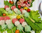 雛祭りに☆三色団子風もち米焼売作り方4写真