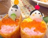 ひな祭り★ピンクご飯でいなり寿司雛♡作り方4写真
