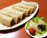 チーズがとろーりハムとほうれん草の春巻き作り方6写真