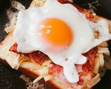 半熟卵のカリカリベーコンチーズトースト♡作り方6写真