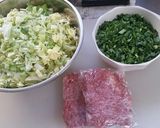 キャベツとニラの手作り味付け焼き餃子作り方1写真