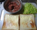 キャベツたっぷりコンビーフサンド作り方3写真
