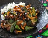 ＊オクラ・しめじ・ニンニクのバター醤油作り方5写真