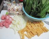 手抜き！小松菜と豚肉の市販タレ炒め作り方1写真