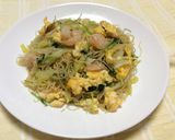 エビと卵と白菜の焼きビーフン作り方5写真