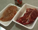 鶏むね肉と豚ロースの冷凍チャーシュー作り方1写真