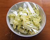 レンジで簡単！キャベツと炒り卵のお浸し作り方1写真