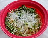 レンジで！しらすと水菜の和風スープパスタ作り方4写真
