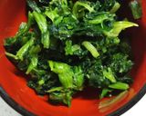 さけフレークとほうれん草の豆乳スープ作り方1写真