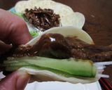 餃子の皮で北京ダックを包む薄餅作り方5写真